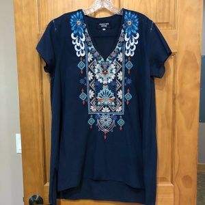 Johnny Was Blue Blouse